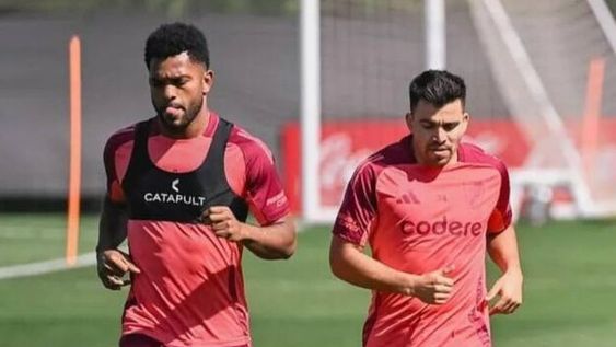 REGRESO. Miguel Borja dejó atrás su molestia ante Gimnasia y Gallardo lo cuenta para el Superclásico.
