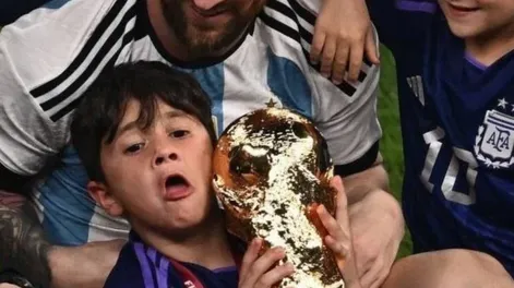 Mateo Messi imitó uno de los festejos de su papá tras meter cinco goles en Inter Miami