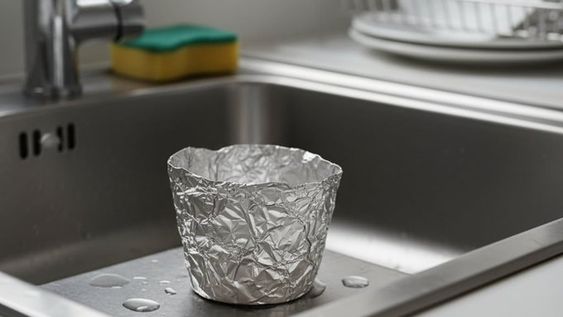 El método viral con papel aluminio que limpia y desinfecta el desagüe de la cocina.