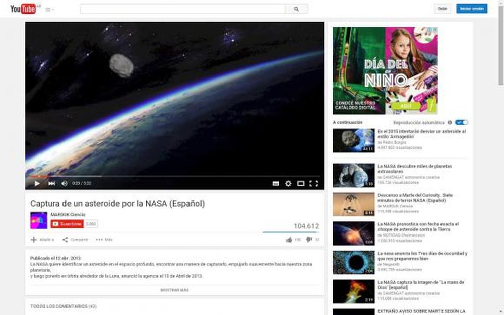 Captura de un asteroide por la NASA