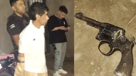 Chato Carrizo, el único detenido junto al arma secuestrada por la Justicia.
