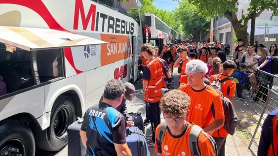 Partida. San Juan empezó su viaje a Mar del Plata para vivir los Juegos Evita desde este lunes.