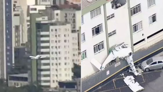 Una avioneta se estrelló contra un edificio en Brasil y hay dos muertos.