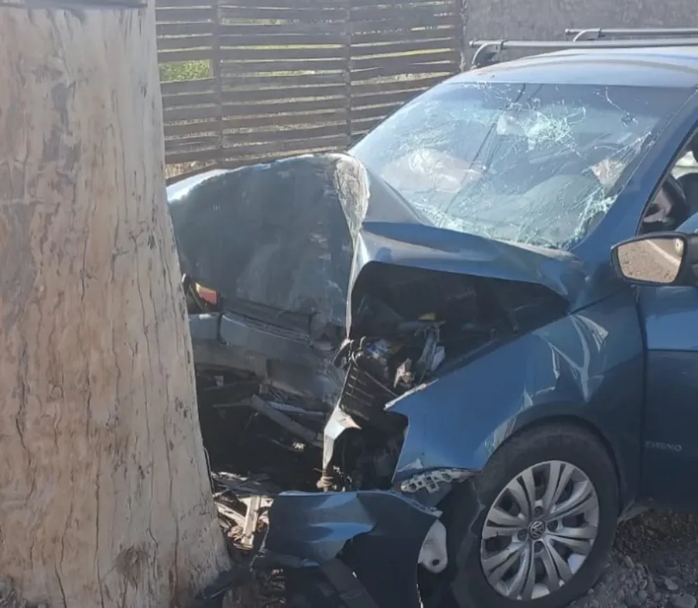 Perdió el control del auto se estrelló contra un árbol
