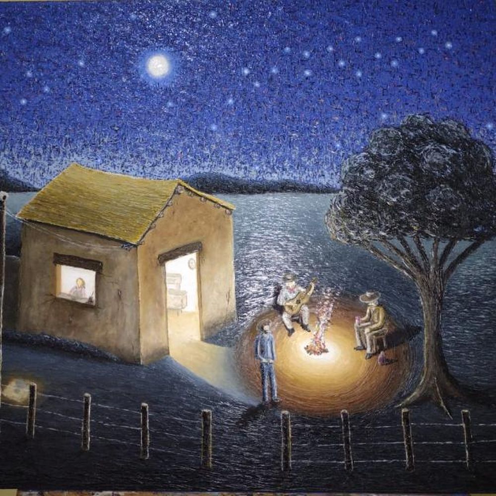 Gustavo Pérez. Con óleos de costumbres yrituales