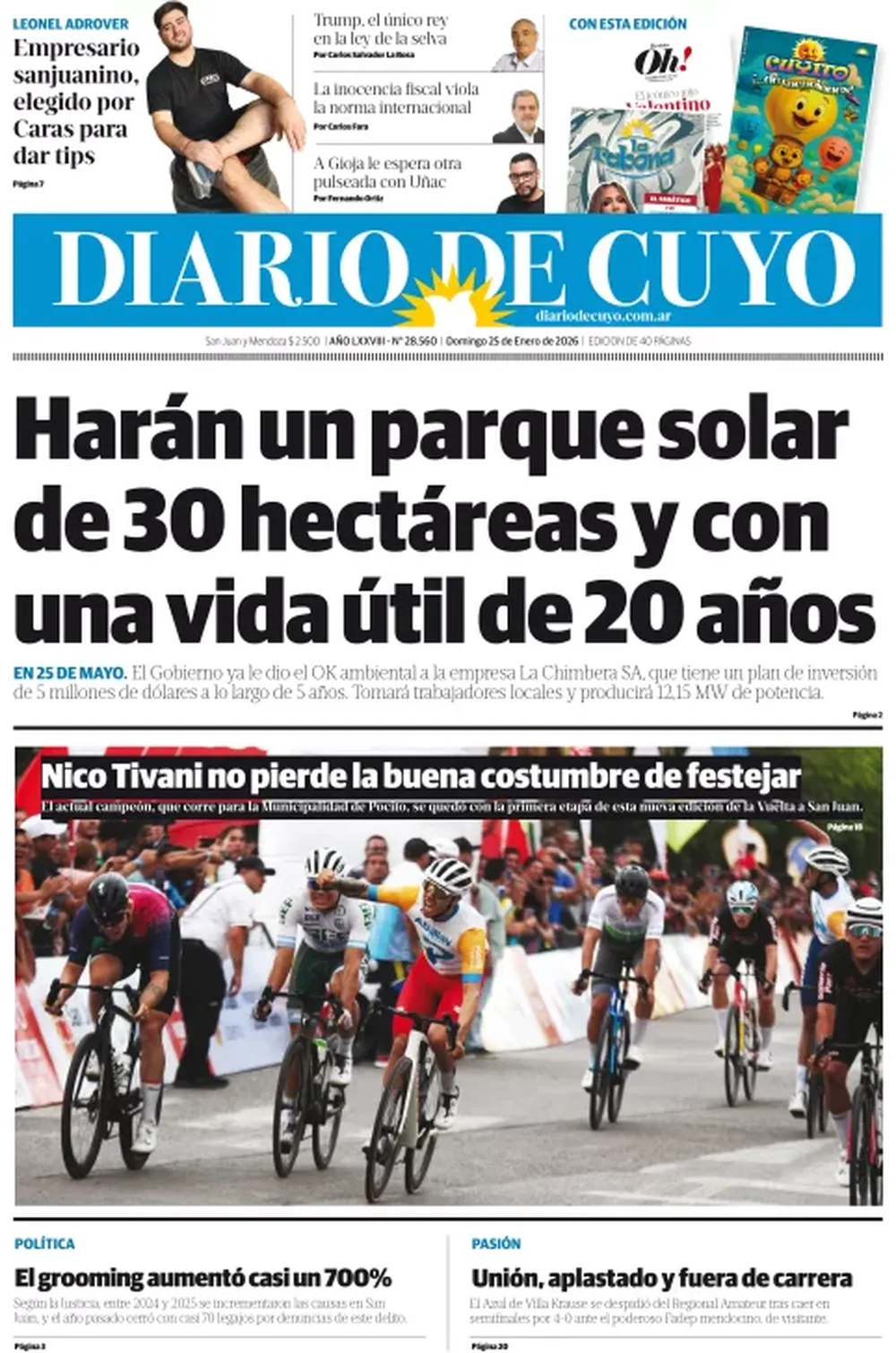Tapa Edición 25 de Enero 2026
