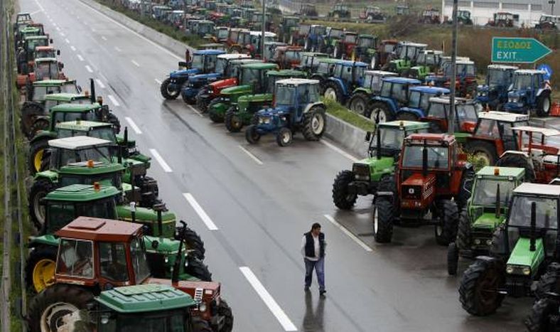 Protesta de agricultores en Grecia