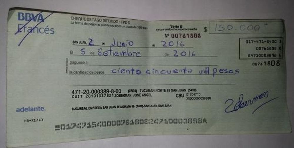 Cayó por un fraude de unos $310.000 con cheques robados