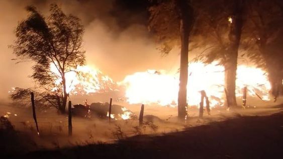 No descartan intencionalidad en un incendio de fardos de pasto con pérdidas millonarias