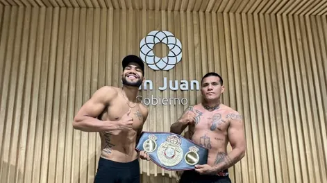 Listos. Rodrigo Carabello y el sanjuanino Pacman Fernández dieron el peso y este viernes buscarán la corona mundial.