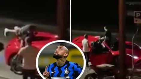 Filmaron a Arturo Vidal borracho y haciendo piruetas sobre su Ferrari
