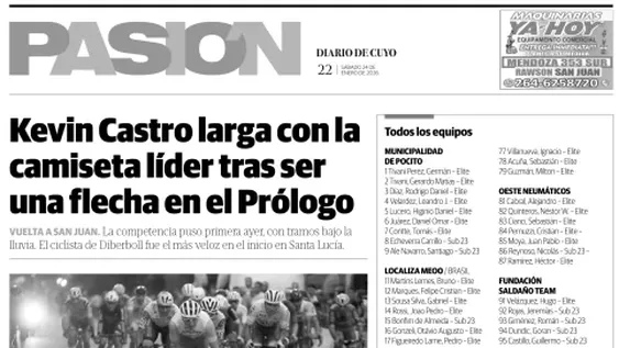 Tapa Pasión 24 de Enero 2026