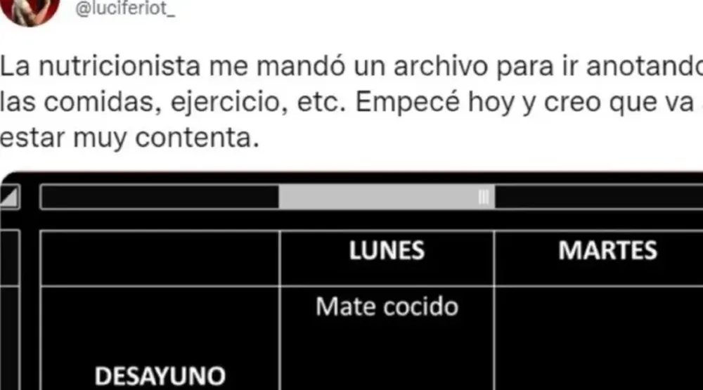 La nutricionista le pidió que anotara todo lo que come y se volvió viral