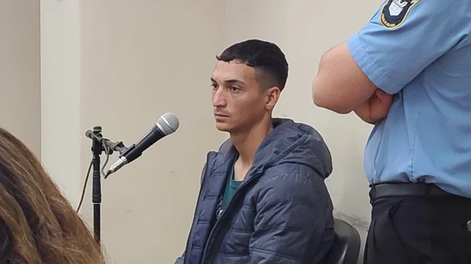 Gabriel Jesús Orostizaga frente a la jueza Moya. Foto: gentileza Canal 13.